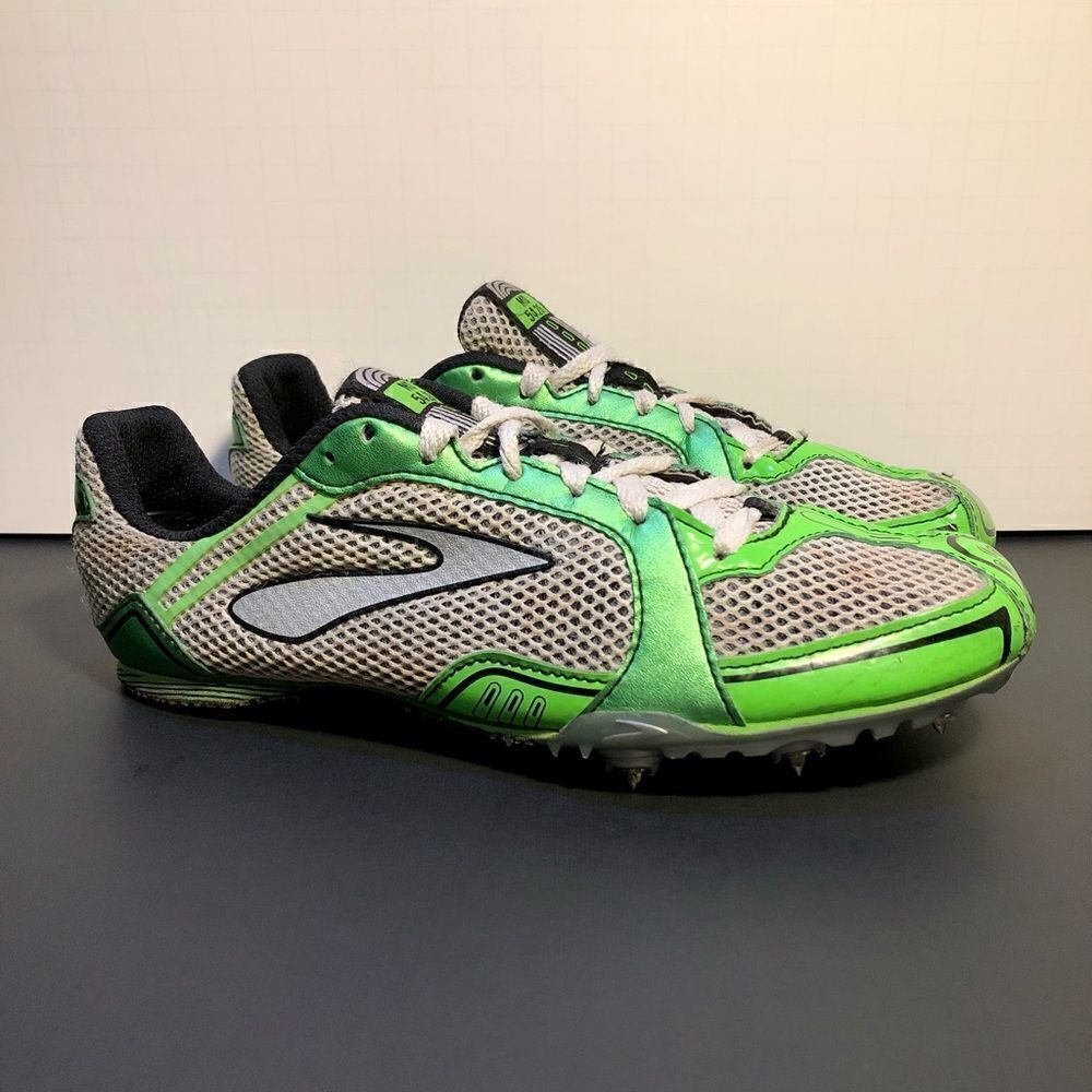 Womens BROOKS PR MD 54.26 Green Middle Distance Track Running Shoes / Size 9